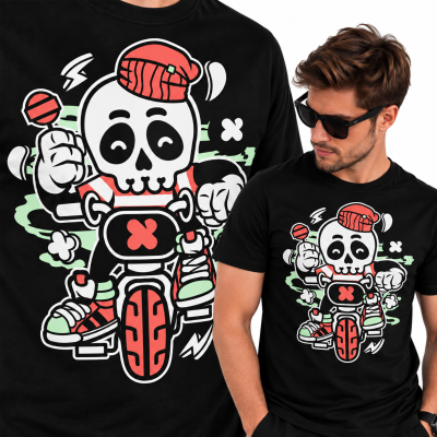 KOSZULKA  ANIMOWANA SKULL BIKE